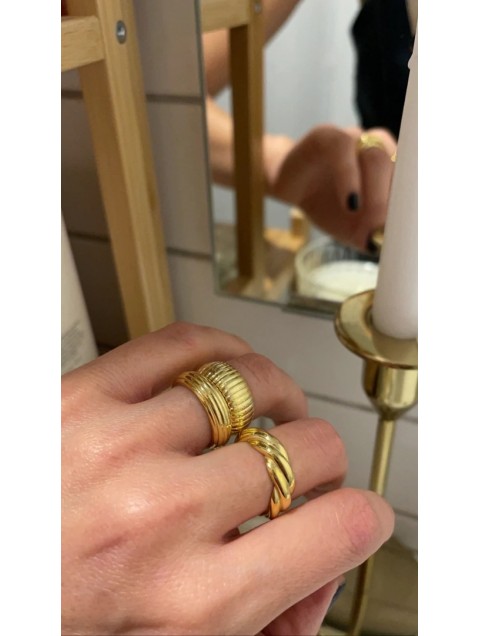ZÉNAÏS Laura ring gold plated silver