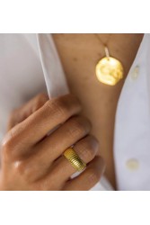 ZÉNAÏS Amal ring επιχρυσωμένο ασήμι