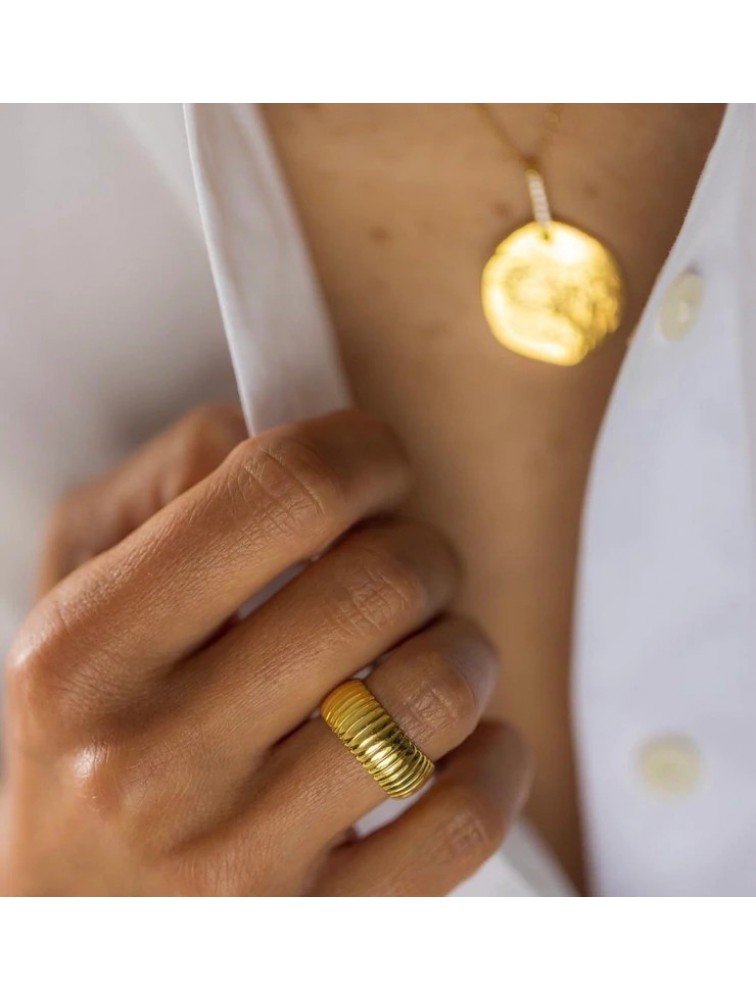 ZÉNAÏS Amal ring επιχρυσωμένο ασήμι