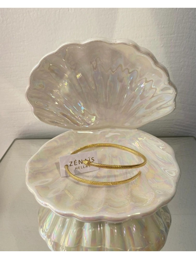 ZÉNAÏS Python Cuff επιχρυσωμένο ασήμι