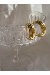 ZÉNAÏS Scallop Hoops επιχρυσωμένο ασήμι