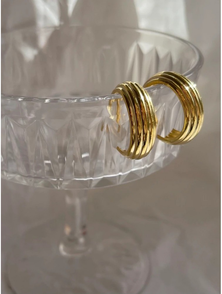 ZÉNAÏS Scallop Hoops επιχρυσωμένο ασήμι