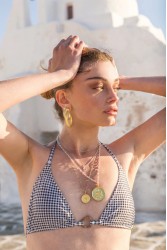 ZÉNAÏS Python Extravagant Hoops επιχρυσωμένο ασήμι