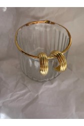 ZÉNAÏS Scallop Hoops επιχρυσωμένο ασήμι