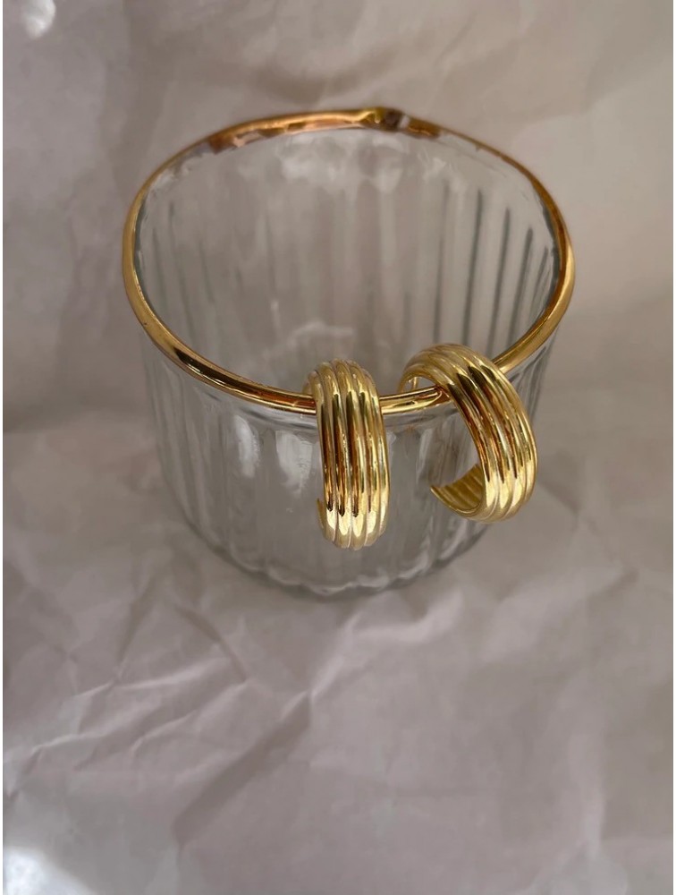 ZÉNAÏS Scallop Hoops επιχρυσωμένο ασήμι