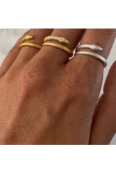ZÉNAÏS Python Ring επιχρυσωμένο ασήμι