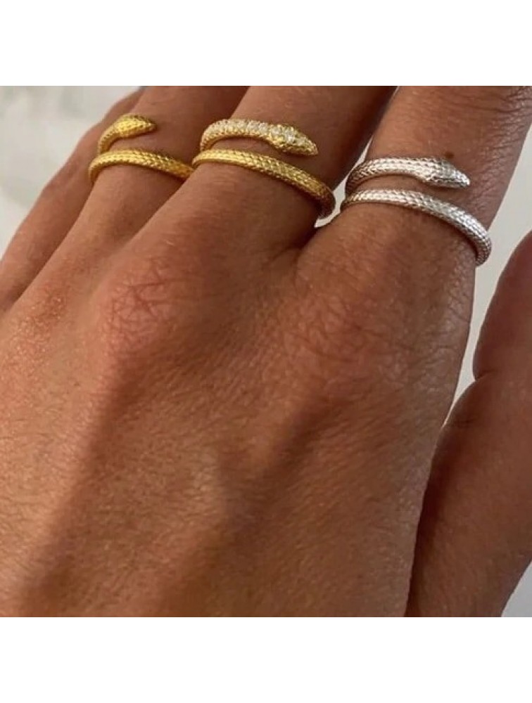 ZÉNAÏS Python Ring επιχρυσωμένο ασήμι