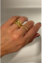 ZÉNAÏS Scallop ring επιχρυσωμένο ασήμι