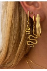 ZÉNAÏS Python Small Dangling Earrings gold plated silver