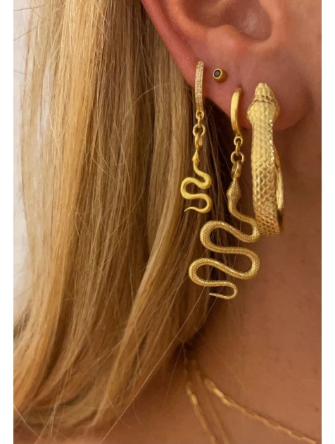 ZÉNAÏS Python Small Dangling Earrings επιχρυσωμένo ασήμι ZÉNAÏS Python Small Dangling Earrings επιχρυσωμένo ασήμι