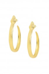 ZÉNAÏS Python Extravagant Hoops επιχρυσωμένο ασήμι