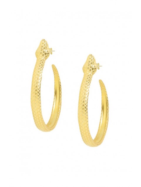 ZÉNAÏS Python Extravagant Hoops gold plated silver ZÉNAÏS Python Extravagant Hoops gold plated silver