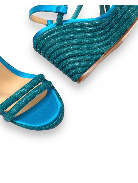 CASTAÑER JOCANA Blue women's espadrilles with rhinestones