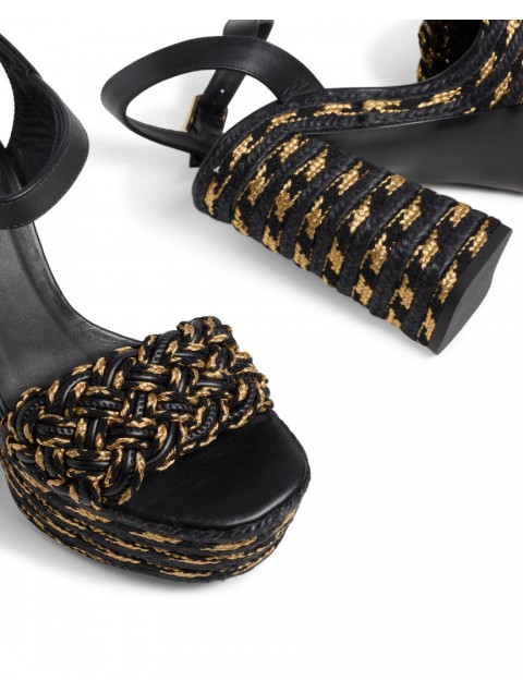 CASTAÑER ANNE Black/Gold Women's Platforms
