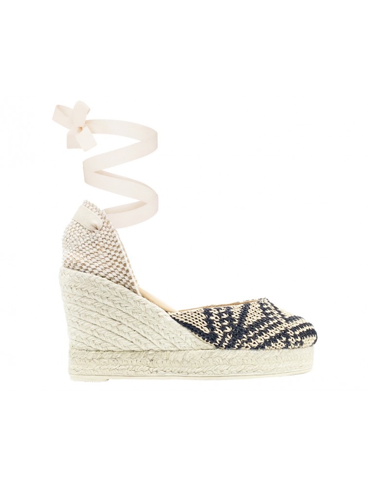 MANEBÌ Raffia Pattern Wedge Εσπαντρίγιες