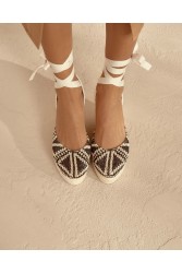 MANEBÌ Raffia Pattern Wedge Εσπαντρίγιες