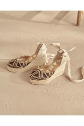 MANEBÌ Raffia Pattern Wedge Εσπαντρίγιες