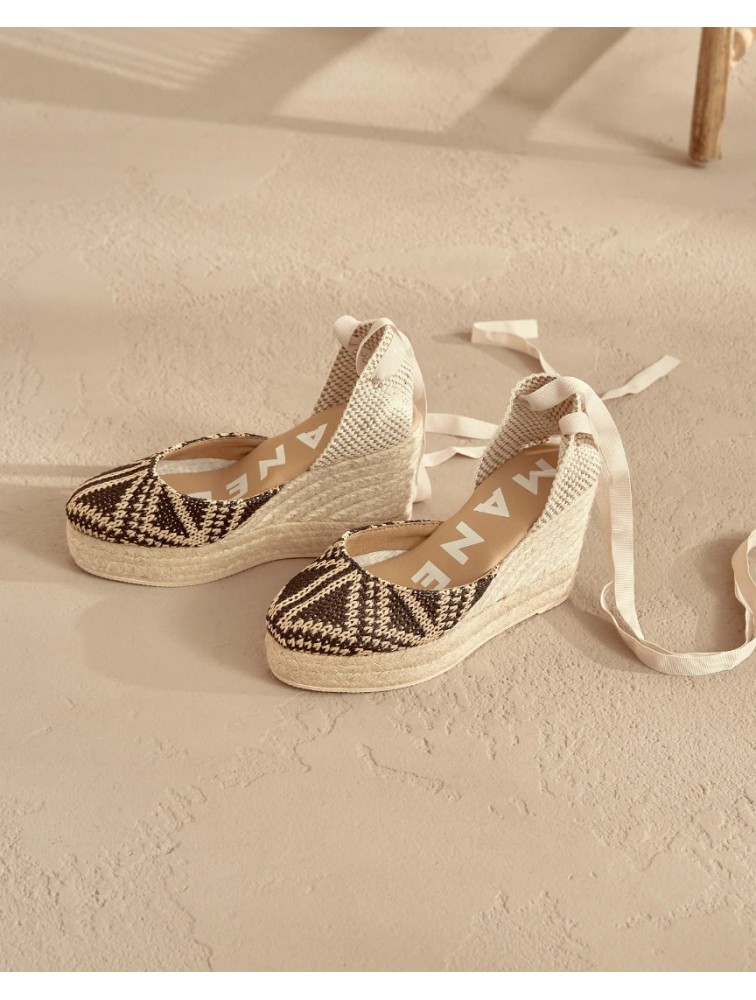 MANEBÌ Raffia Pattern Wedge Εσπαντρίγιες