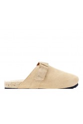 MANEBÌ Μπεζ σουέντ γυναικεία clog mules