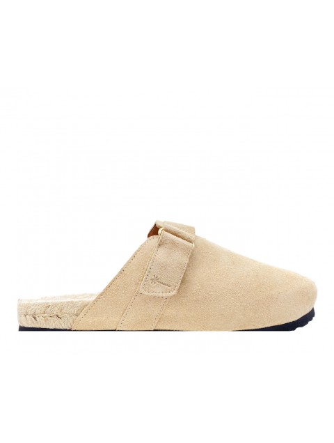 MANEBÌ Suede Champagne Beige women's clog mules