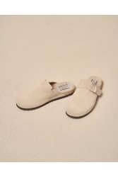 MANEBÌ Μπεζ σουέντ γυναικεία clog mules