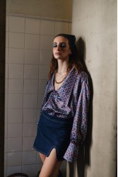 LA CHAINE Eloise Blue Shirt Μπλε Πουκάμισο