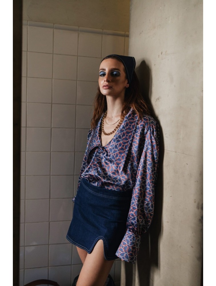 LA CHAINE Eloise Blue Shirt Μπλε Πουκάμισο