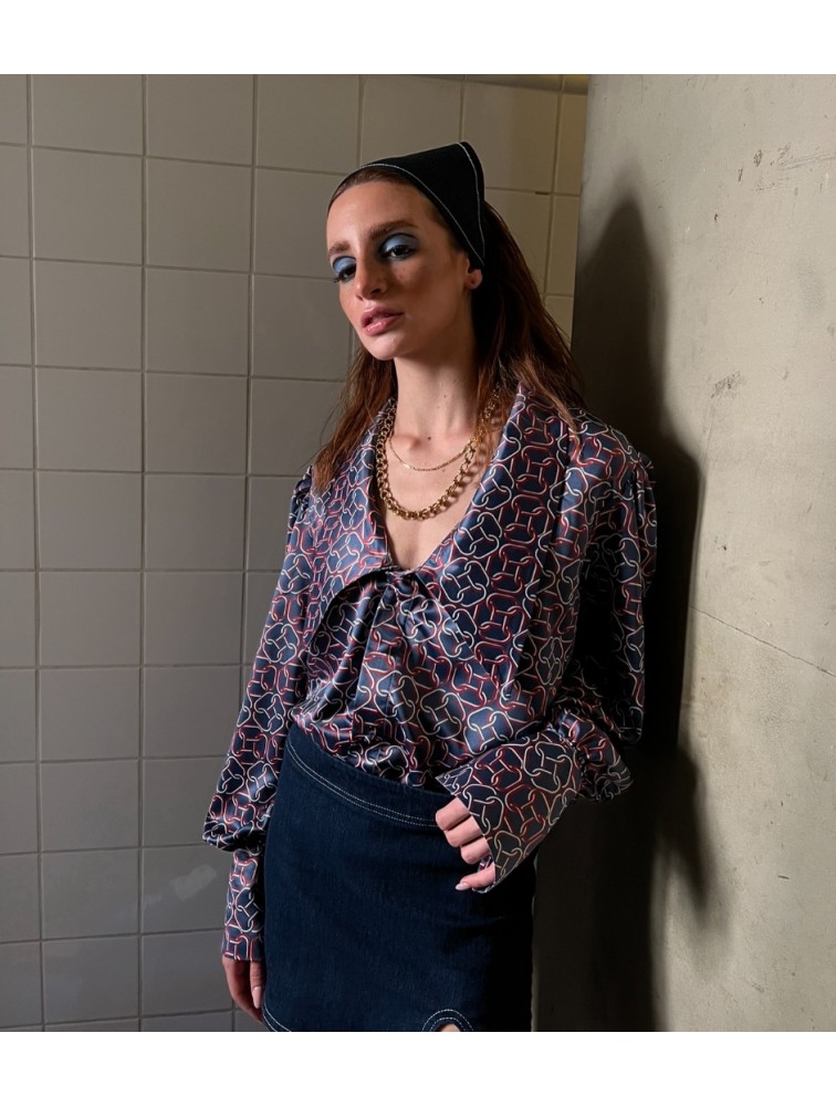 LA CHAINE Eloise Blue Shirt Μπλε Πουκάμισο