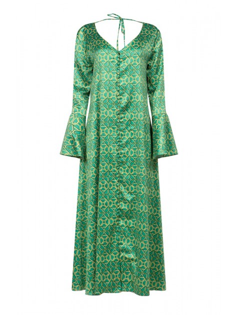 LA CHAINE Esme Green Dress Πράσινο Φόρεμα