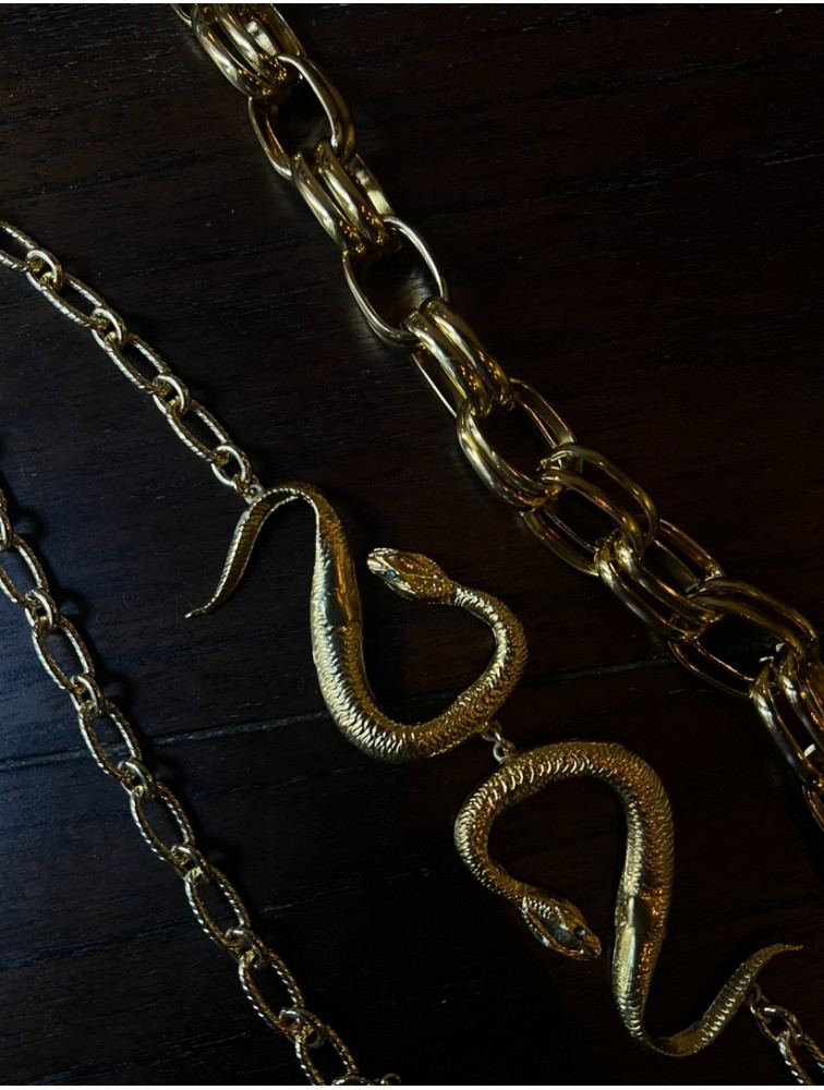 LA CHAINE Snake Belt Χρυσή Ζώνη