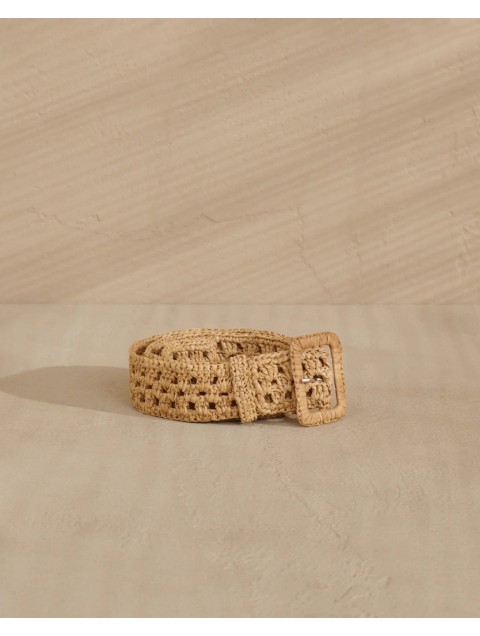 MANEBÌ Natural Beige Raffia Belt