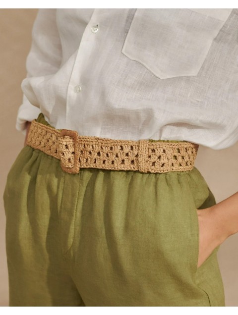MANEBÌ Natural Beige Raffia Belt