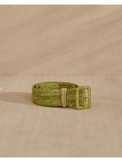 MANEBÌ Natural Khaki Raffia Belt