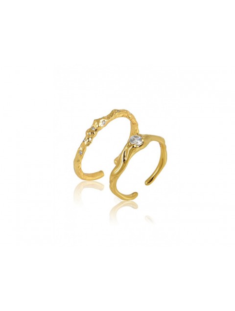 MÉRBABE 18K REMI Set Rings Από Επίχρυσο Ασήμι 925