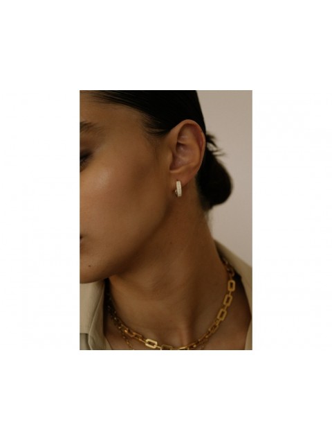 MÉRBABE 18k ADI Gold Huggie Earrings Χρυσά Σκουλαρίκια Από Επιχρυσωμένο Ασήμι