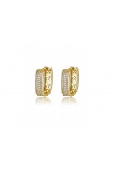 MÉRBABE 18k ADI Gold Huggie Earrings Χρυσά Σκουλαρίκια Από Επιχρυσωμένο Ασήμι