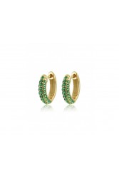 MÉRBABE 18k DIXIE Emerald Hoop Earrings Σκουλαρίκια Από Επιχρυσωμένο Ασήμι 925