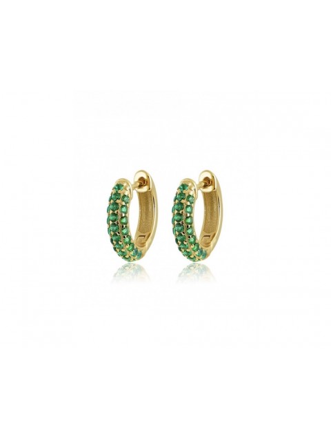 MÉRBABE 18k DIXIE Emerald Hoop Earrings Σκουλαρίκια Από Επιχρυσωμένο Ασήμι 925 