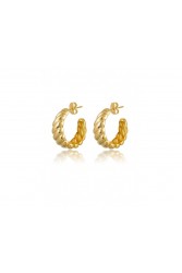 MÉRBABE 18k THERESA Hoop Earrings Σκουλαρίκια Από Επιχρυσωμένο Ασήμι 925