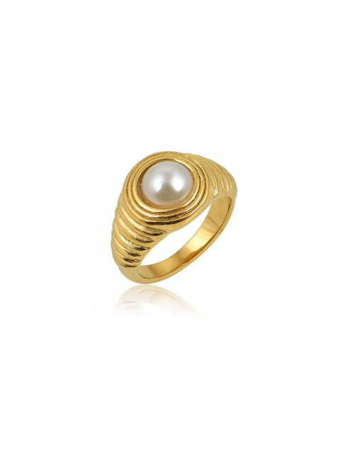 MÉRBABE 24K AMANDA Ring Χρυσό Δαχτυλίδι Από Επίχρυσο Ατσάλι 