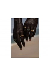 MÉRBABE 24K HENRIETTA Ring Χρυσό Δαχτυλίδι Από Επίχρυσο Ατσάλι
