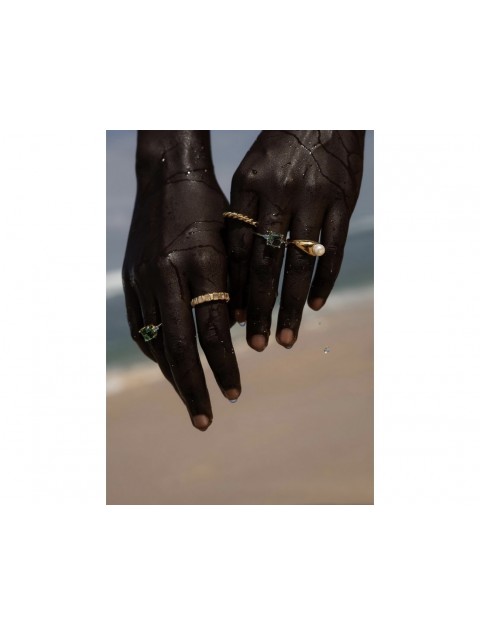 MÉRBABE 24K HENRIETTA Ring Χρυσό Δαχτυλίδι Από Επίχρυσο Ατσάλι 