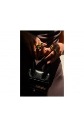 MÉRBABE 24K MAYA Clear Ring Premium Gold Plated Stainless Steel