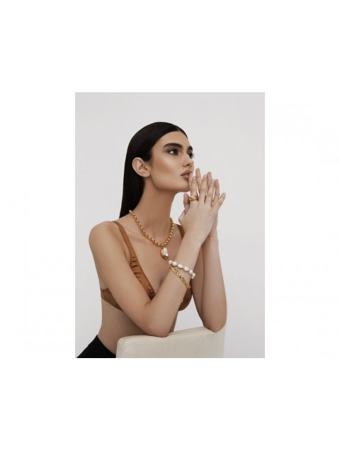 MÉRBABE 24K SCARLETT Ring Premium Gold Plated Stainless Steel 