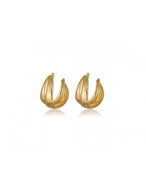 MÉRBABE 24k GRACE Hoop Earrings Σκουλαρίκια Από 24K Επίχρυσο Ατσάλι 