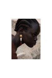 MÉRBABE 24k NOELLE Earrings Terracotta Σκουλαρίκια Από Επιχρυσωμένο ανοξείδωτο ατσάλι 24 καρατίων