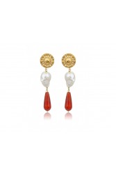 MÉRBABE 24k NOELLE Earrings Terracotta Σκουλαρίκια Από Επιχρυσωμένο ανοξείδωτο ατσάλι 24 καρατίων