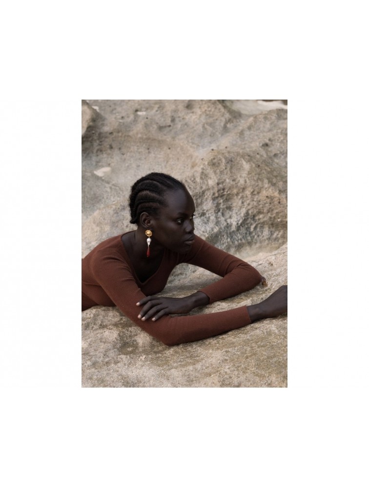 MÉRBABE 24k NOELLE Earrings Terracotta Σκουλαρίκια Από Επιχρυσωμένο ανοξείδωτο ατσάλι 24 καρατίων