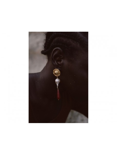 MÉRBABE 24k NOELLE Earrings Terracotta Σκουλαρίκια Από Επιχρυσωμένο ανοξείδωτο ατσάλι 24 καρατίων