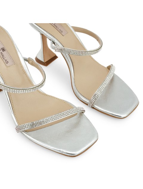 TSAKIRIS MALLAS Silver leather women's sandals TSAKIRIS MALLAS Silver leather women's sandals